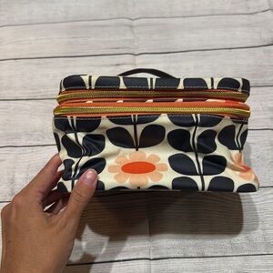 Orla Kiely Navy & Cream Floral Cosmetic Bag